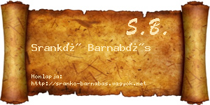 Srankó Barnabás névjegykártya