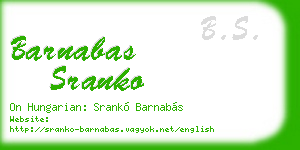 barnabas sranko business card