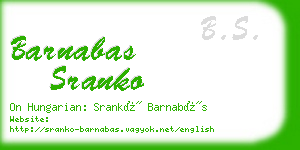 barnabas sranko business card